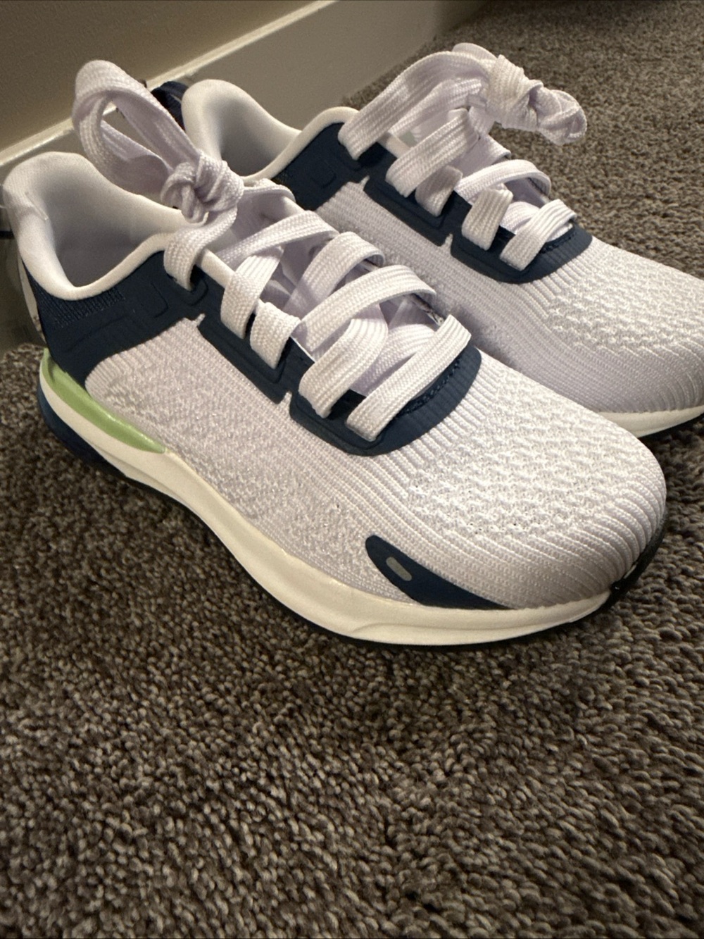 Athletic works Kids White and Navy Sneakers. New. Size 13